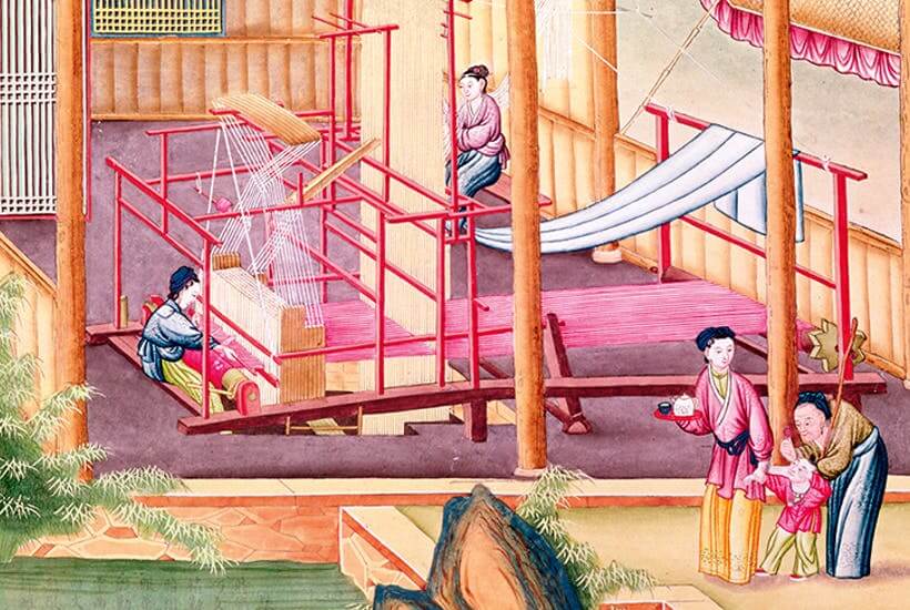 Tissage de la soie en Chine