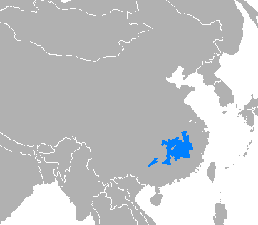 langues en Chine : localisation de la variété Gan en Chine