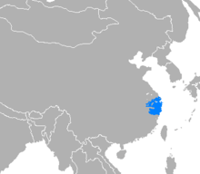 langues en Chine : localisation de la langue Wu
